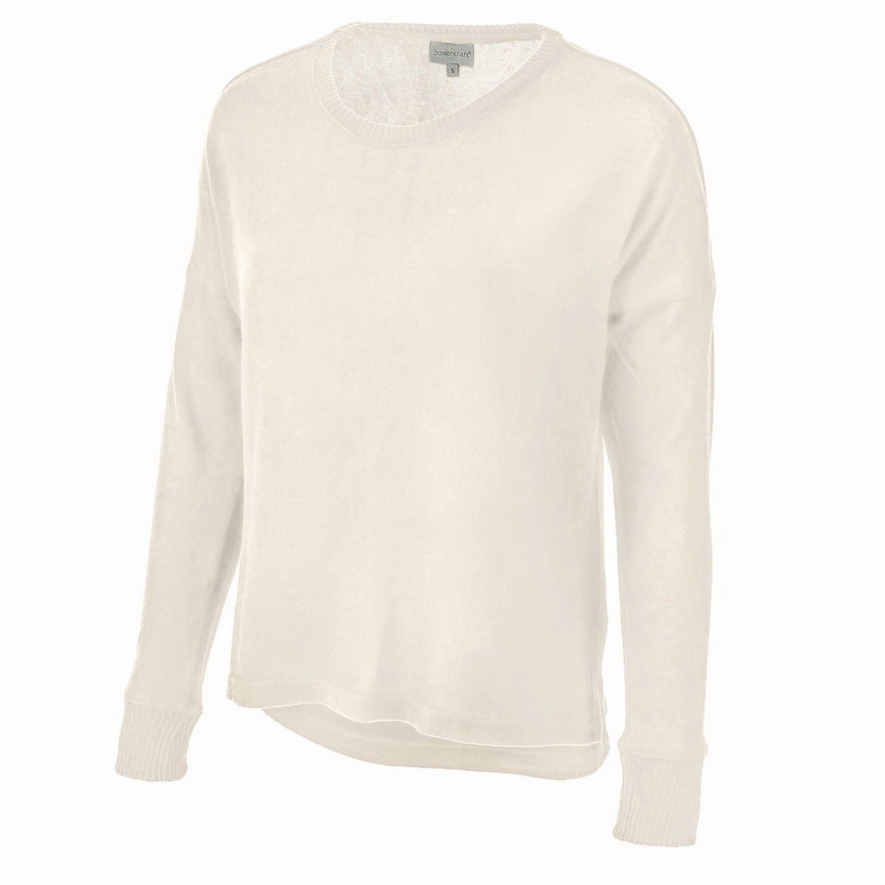 Women's Cuddle Boxy Crew Sweater - Ribbed Knit Sweatshirt Hybrid