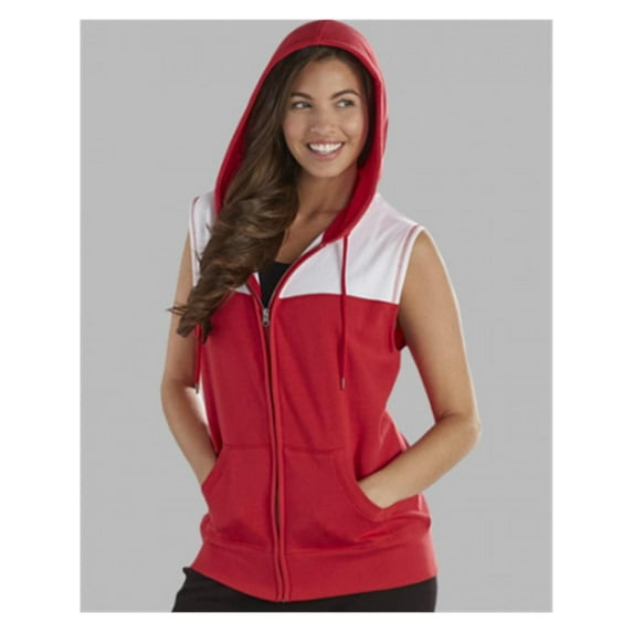 Boxercraft V30 Ladies Rival Sleeveless Hoodie-Mint/White-2XL