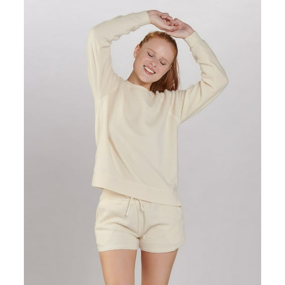 Boxercraft K01S Women's Fleece Out Crew-Natural-L