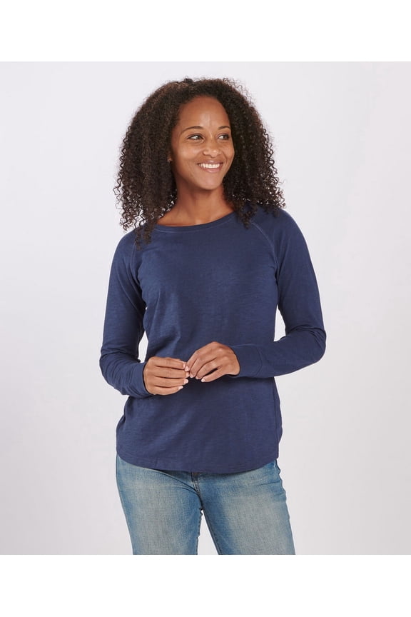 BW3166 Women's Solid Preppy Patch Tee-Navy-XL