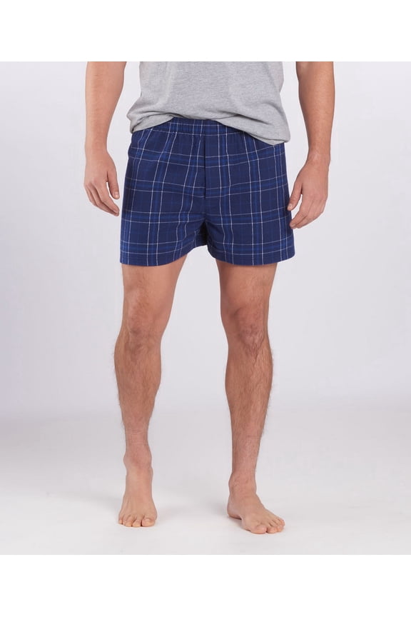 BM6701 Men's 100% Cotton Double-Brushed Flannel Boxer-Navy Field Day-2XL