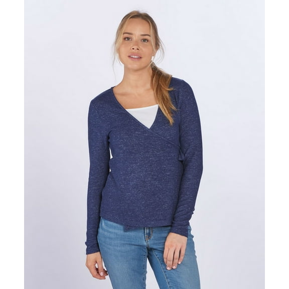 Boxercraft BW1301 Women's Cuddle Soft Wrap Top-Navy Heather-XXS