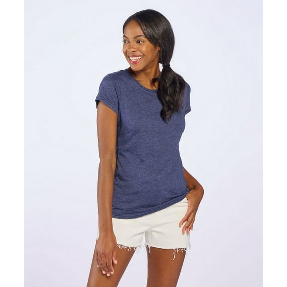 Boxercraft BW2101 Women's Tri-Blend Tee-Navy Heather-2XL
