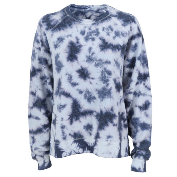 Boxercraft K01P Women's Tie-Dye Fleece Out Crew-Navy Tie-Dye-2XL