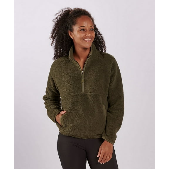Boxercraft BW8501 Women's Everest Fleece Half-Zip-Olive-XXS