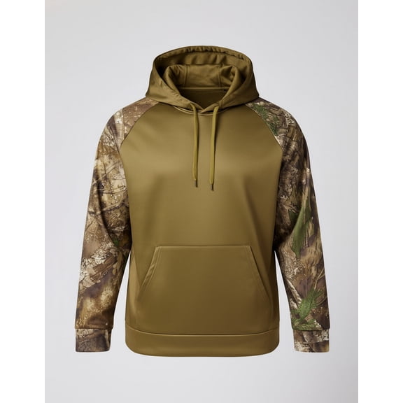 RealTree RT5305 Unisex Realtree Performance Colorblocked Hooded Sweatshirt-Camo/ Green-S