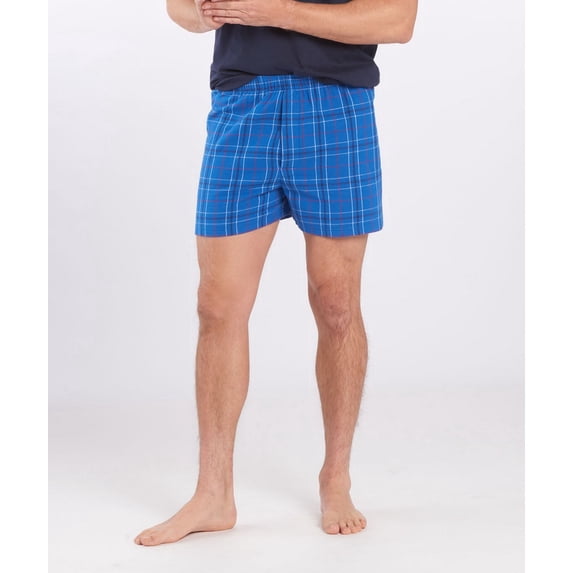 Boxercraft BM6701 Men's 100% Cotton Double-Brushed Flannel Boxer-Royal Field Day-XL