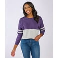 thumbnail image 1 of Boxercraft T15 Women's Cropped Retro Jersey-Purple/Oxford-XS, 1 of 4