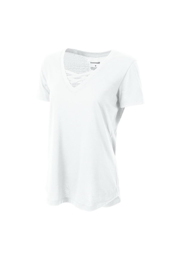 T27 Women's Caged Front Tee-White-S
