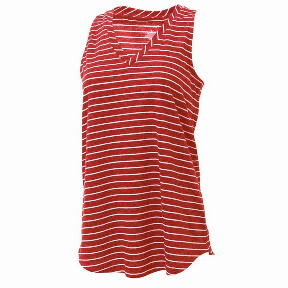 Boxercraft T89 Ladies Margo Tank-Red/Wht Stripe-XS