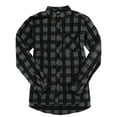 thumbnail image 1 of Boxercraft Women's Flannel Shirt in Charcoal/ Black Buffalo M | F50, 1 of 1