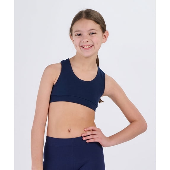 Boxercraft YS101 Girls Support Your Team Bra-Navy-L