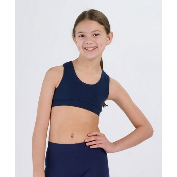 Boxercraft YS101 Girls Support Your Team Bra-Navy-M