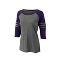 thumbnail image 1 of Boxercraft ZT91 Ladies 3/4 Sleeve Raglan-Purple-M, 1 of 2