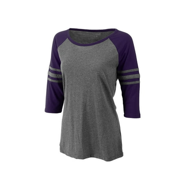 Boxercraft ZT91 Ladies 3/4 Sleeve Raglan-Purple-M
