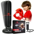 thumbnail image 1 of Boxerpoint, Inflatable Punching Bag for Kids, Black, PVC, 3 Pc Set, 24.4”x 63”, 1 of 8
