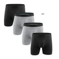 thumbnail image 1 of Boxers Briefs for Men Pack 4PC Men's Underwear Large Size Fatty Men's Underpants Extra Long Sport Solid Color, 1 of 6