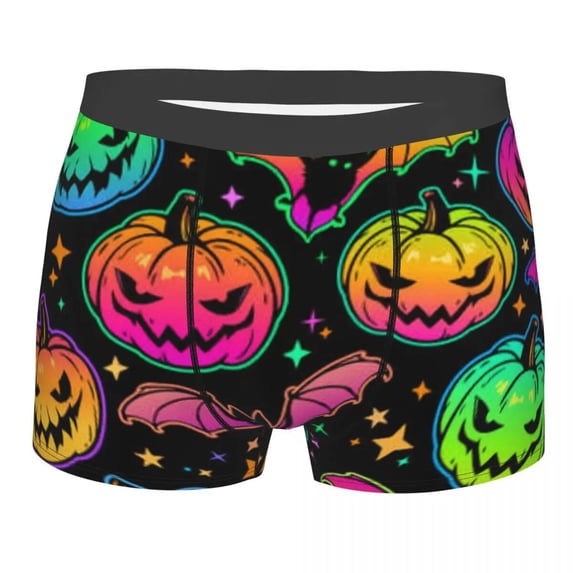 Boxershorts Men Comforable Panties Set Bright Haloween Pumpkins Underwear Man Boxer