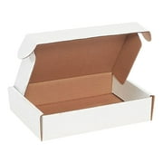 The Boxery 14 x 3 3/4 x 2 3/4 Inch-50-Pack, White Corrugated Shipping Box Mailers, Sturdy Shipping Boxes, Professional Packaging for Small Business Mailing, Gift Packing, Ship Flat