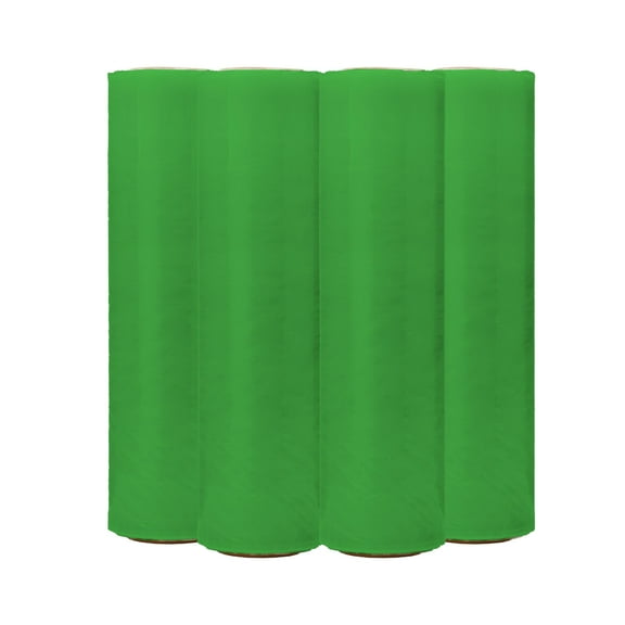 The Boxery 18''X1500' Per Roll of Stretch Wrap (Green) - 4 Rolls Included (80 Gauge) - Industrial Strength Stretch Wrap Film Green Cling Plastic for Shipping, Moving and Packaging