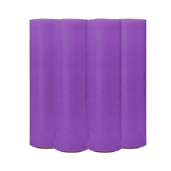 The Boxery 18''X1500' Per Roll of Stretch Wrap (Purple) - 4 Rolls Included (80 Gauge) - Industrial Strength Stretch Wrap Film Purple Cling Plastic for Shipping, Moving and Packaging