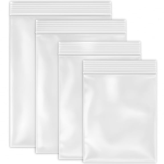 The Boxery 4x5 Inch 2 Mil Thick Clear Plastic Reclosable Zip Bags (1000 Pack) Strong & Durable Poly Baggies With Resealable Zip, Storage, Jewelry, Beads, Crafts, Packing and Shipping Bags