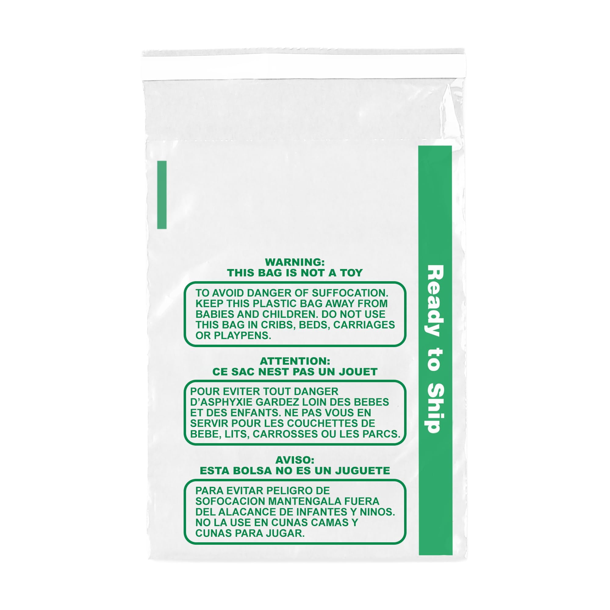 The Boxery 5x7'' Self Seal Clear 1.5Mil Poly Bags with Suffocation ...