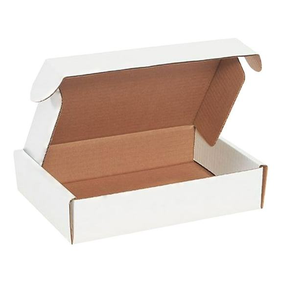 The Boxery 6 1/2 x 5 x 3 Inch-50-Pack, White Corrugated Shipping Box Mailers, Sturdy Shipping Boxes, Professional Packaging for Small Business Mailing, Gift Packing, Ship Flat