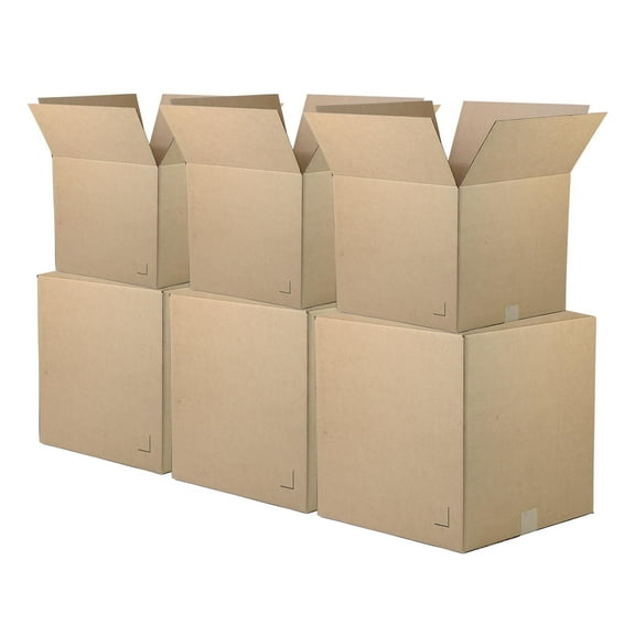 The Boxery 10-Pack Small 15x10x10 inch Brown Corrugated Cardboard Moving Boxes - Durable, Eco-Friendly, Recyclable