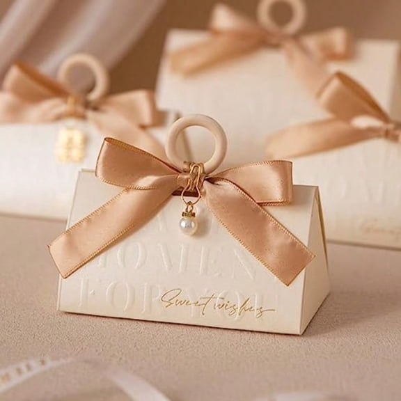 Boxes Gift Wrap Boxes Pale Beige Gift Box 5x 3 For Party Favor Weddings Bridal Showers Bridesmaids... Gift Wrap Boxes Bulk for Crafting 50 Pcs champagne ribbons