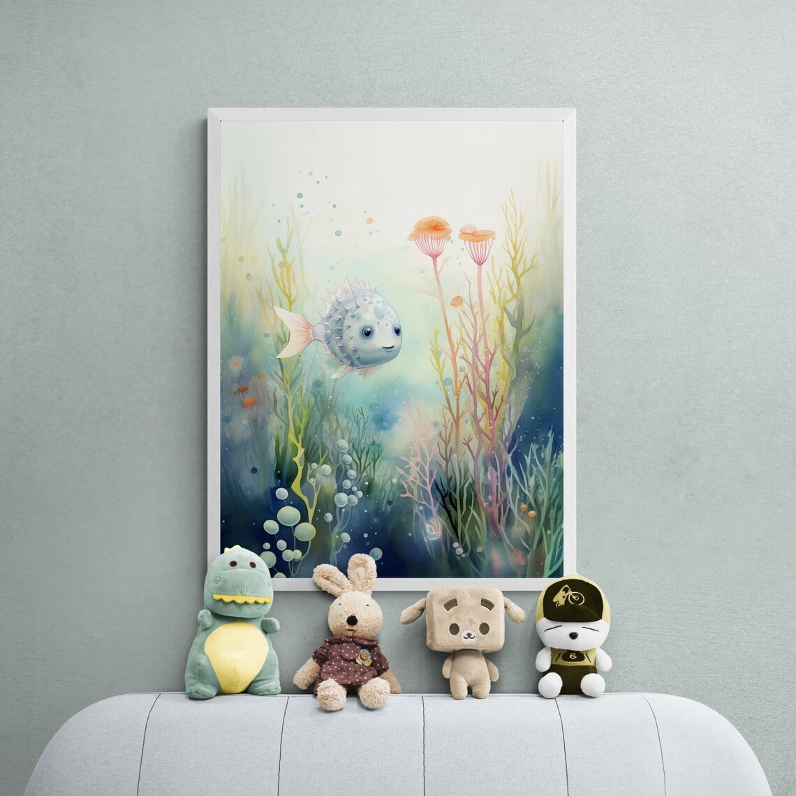 Photo inspiration: Fresh Look at Boxfish Print Watercolor Ocean Themed Nursery Under The Sea
