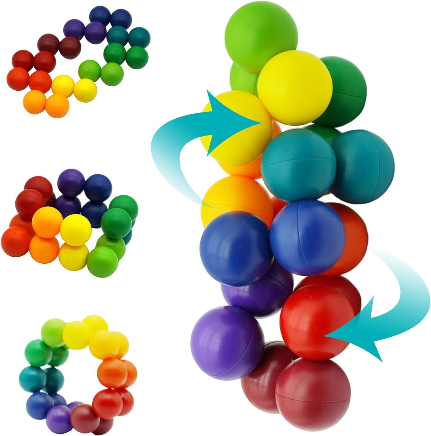 BoxGear Rainbow Ball Autism Sensory Fidget Toy for Children, Stress Relief and Cognitive Dexterity Activities
