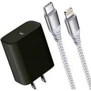 Boxgear Compatible with iPhone Fast Charger 18W PD Type C Wall Charger with 6ft Charging Cable