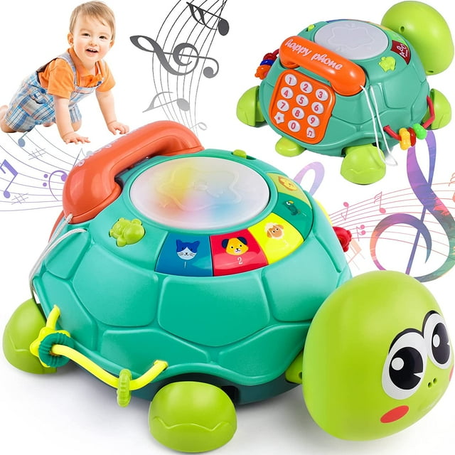 Boxgear Musical Turtle Toy - Learning with Sound, Music, Lights, Phone ...