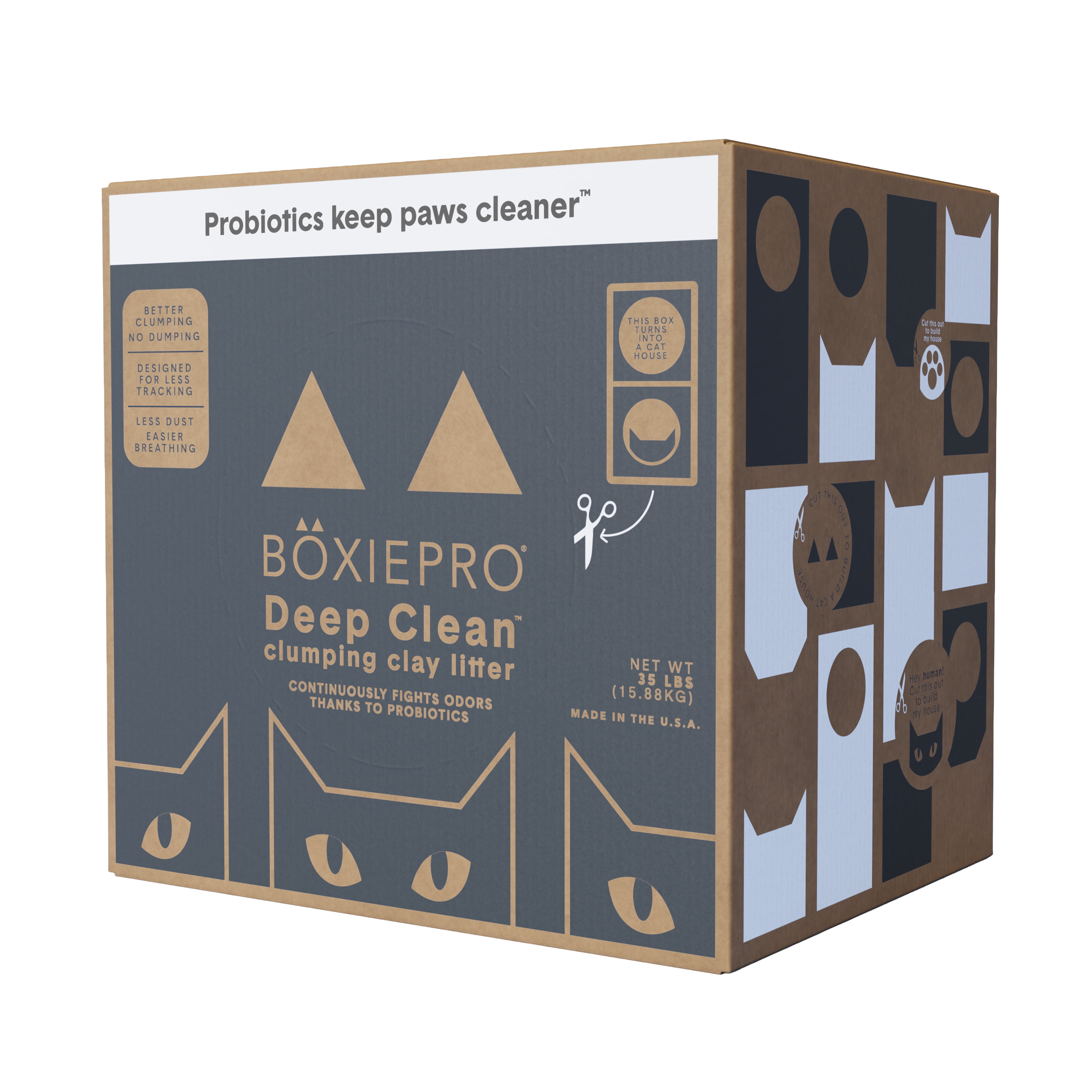 BoxiePro Probiotic Deep Clean Cat Litter with Cat Playhouse