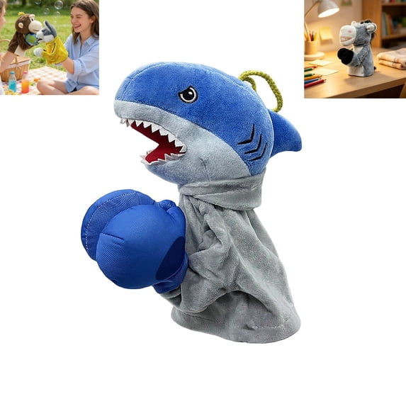 Boxing Animal Plush Hand Puppet Toy with Sound Effect, Interactive Soft Stuffed Doll for Kids Play and Collection,Party Toy, Desk Fun & Gift