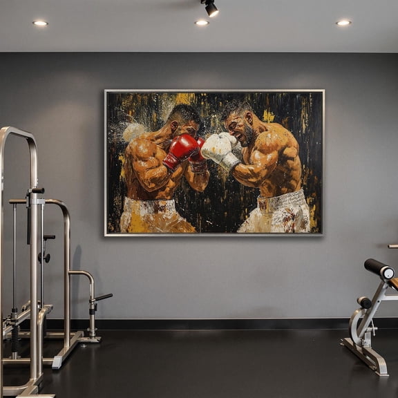 Boxing Art Abstract Sports Poster, Man Cave Decor, 12x18 UNFRAMED