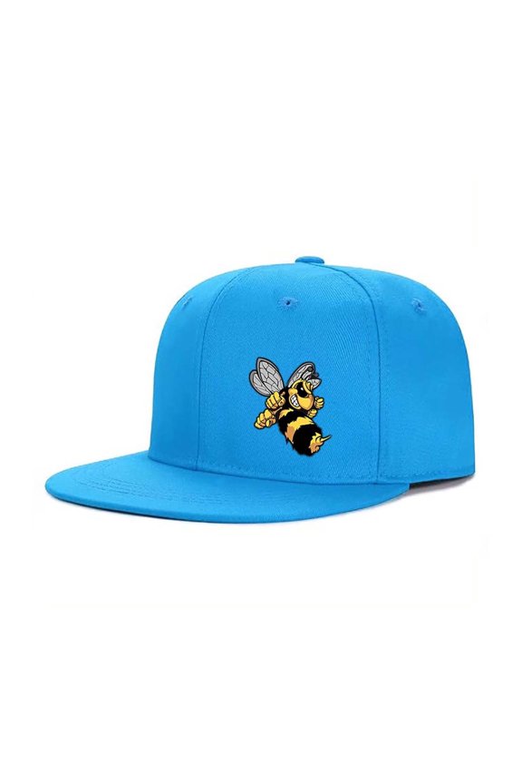 Boxing Bee Embroidered Color Block Trucker Hat Unisex Adjustable Cotton Breathable Fashion Cap for Travel Daily Wear
