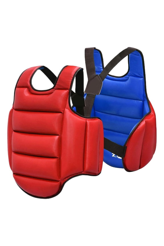 Boxing Body Protector Reversible, Boxing Chest Guard Kickboxing MMA Muay Thai Body Protector Adjustable Strike Martial Arts Upper Belly Ribs Protection Pad, Taekwondo TKD Vest