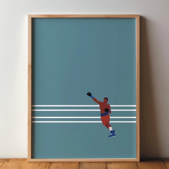 Boxing, Boxer Poster - Sportsfreunde Sportposter - Art, Minimal, Modern, Sport, Athlete, Decoration, Din A4 A3 A2, Martial Arts Wall Art, Modern Wall Decor, 12x18 UNFRAMED