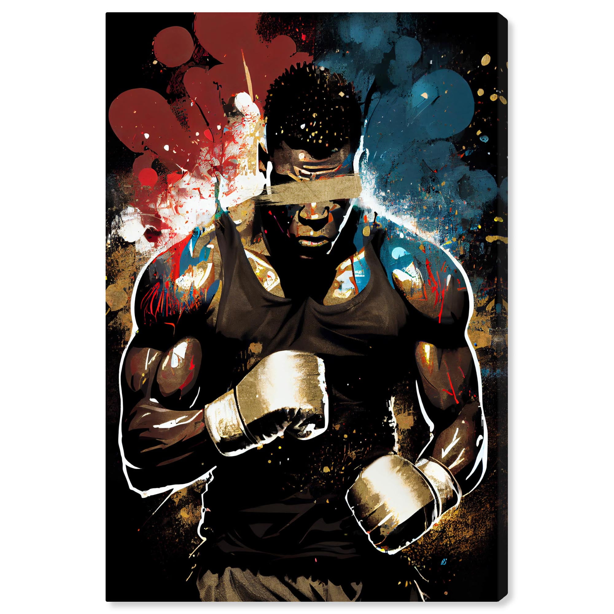 Dynamic Boxing Champ Canvas Art in Bold Colors
