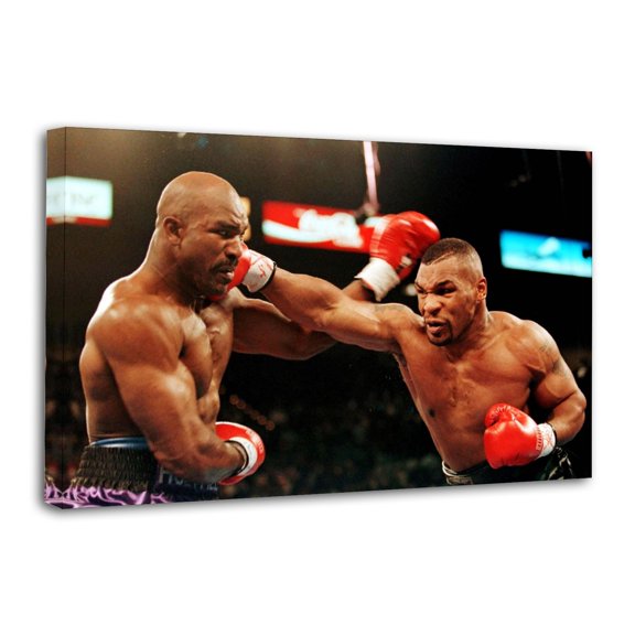 Boxing Champion Tyson Vs Holyfield Print Photo Art Painting Canvas Poster Home Decorative Bedroom Modern Decor Posters Gifts 12x18inch(30x45cm)