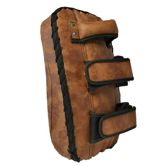 Boxing Curved Focus Mitts Hand Target Kicking Pad Punching Bag PU Leather for Karate, Kickboxing, Taekwondo, Practicing Workout Dark Brown
