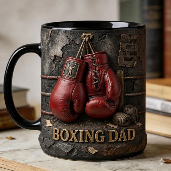 Boxing Dad Mug 3D Effect Boxer Dad Mug Gift for Father’s Day