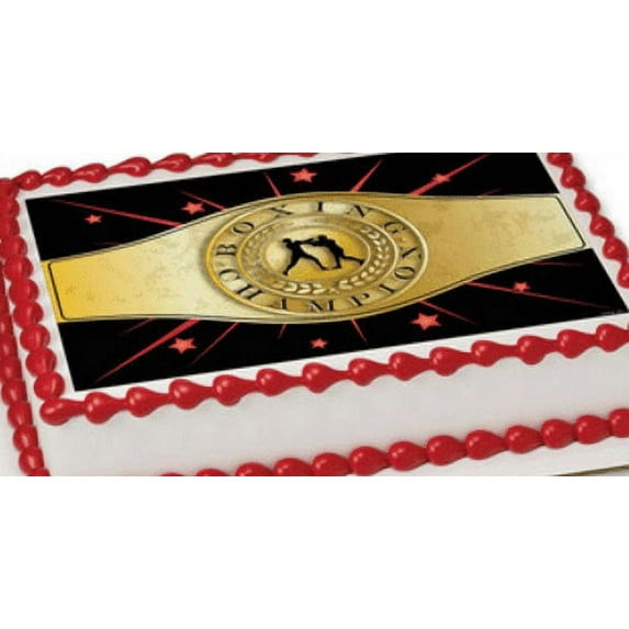 Boxing Edible Extra Large 8 x 10 Cake Decoration Topper Image