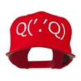 thumbnail image 1 of Boxing Face Emoticon Embroidered Snapback Cap - Red OSFM, 1 of 5
