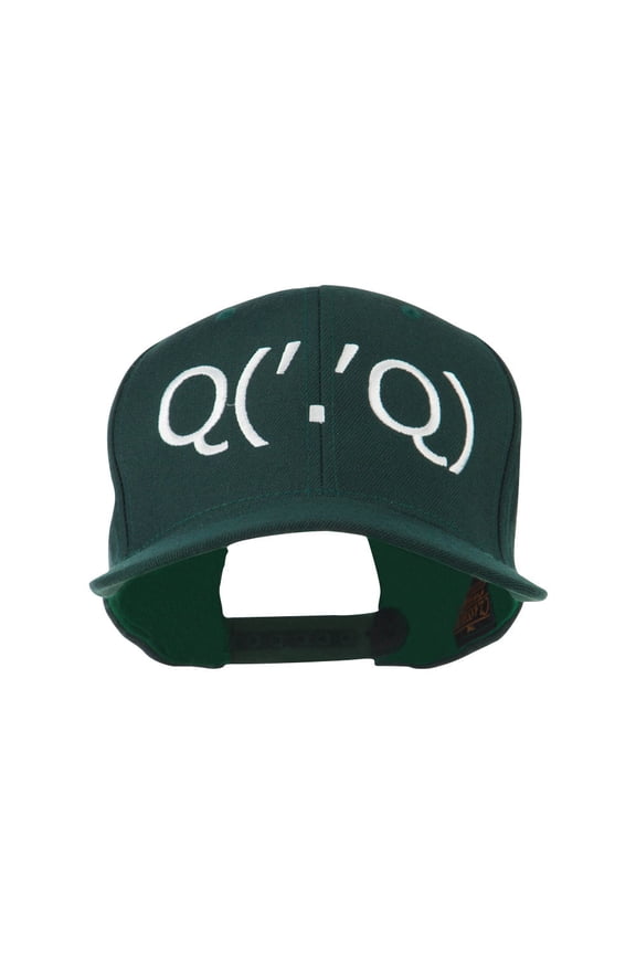 Boxing Face Emoticon Embroidered Snapback Cap - Spruce OSFM