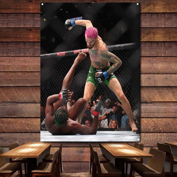 Boxing Fight Scene Posters and Prints Wall Art Decorative Banner & Flag Canvas Painting Gym Combat Artwork For Boxing Lover 38" x 57"