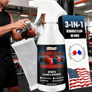 Boxing Glove Deodorizer Cleaner Spray with Desiccant, Gym Equipment & Shoe Odor Eliminating Spray, Yoga Mat Cleaner, Natural Plant Based Sports Deodorizer, 16.91Fl Oz