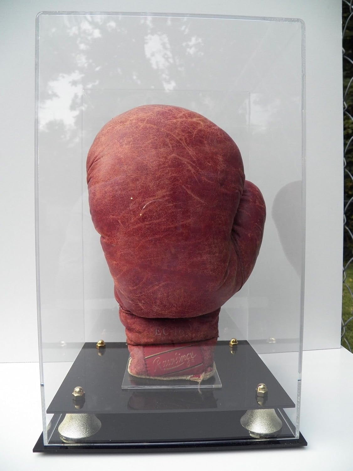 Boxing Glove Display Case Vertical with TwoTier Base